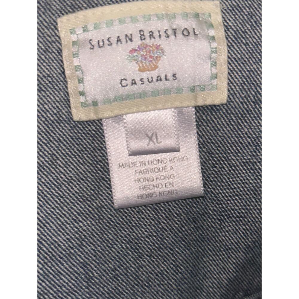 Vintage 90s Susan Bristol Southwestern Style Vest Womens Size XL Denim Back - Picture 5 of 5